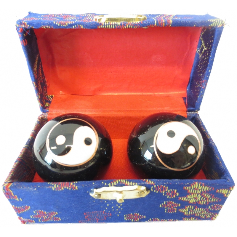 Chinese Meridiaankogels 3,5 cm Yin Yang in kistje